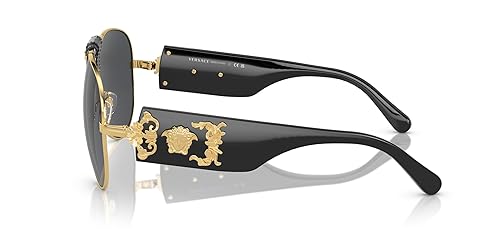 Versace Man Sunglasses Gold Frame, Dark Green Lenses, 62MM in