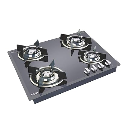 Buy Glen Glass Top 4 Burner Gas Stove With Forged Brass Burners