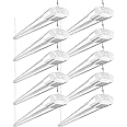 BBOUNDER 10 Pack Linkable LED Utility Shop Light, 4400 LM, Super Bright 6500K Cool Daylight, 4 FT Integrated Fixture for Garage, 40W Equivalent 250W, Surface + Suspension Mount, White