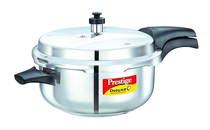 Prestige Deluxe Plus Deep Pan Induction Base Stainless Steel Pressure Cooker