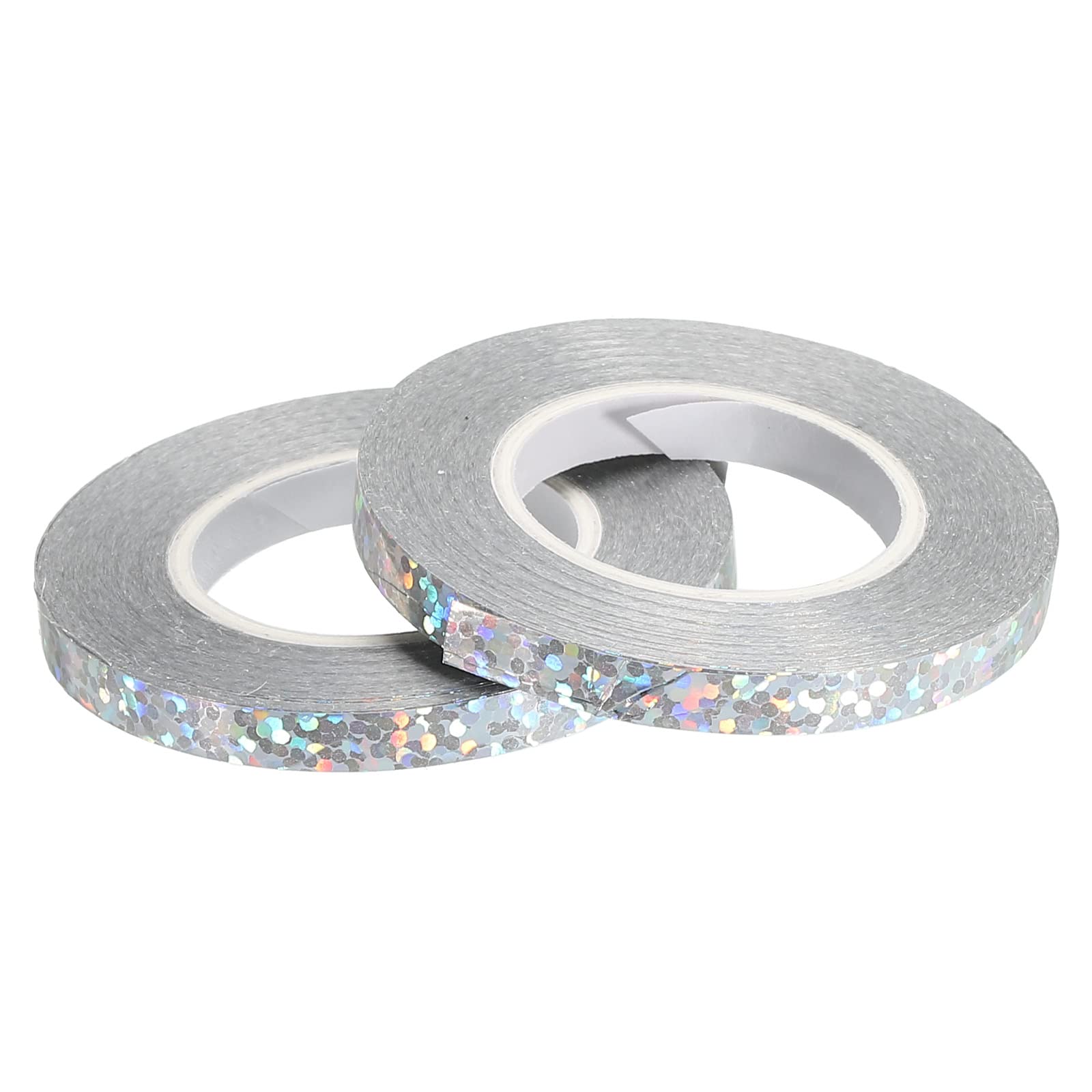 PATIKIL 2pcs Curling Ribbon Crimped Balloon String 5mm Laser Metallic Shiny 10m Iridescent for Party Decoration Gift Wrapping Crafts Florist Silver — image 1