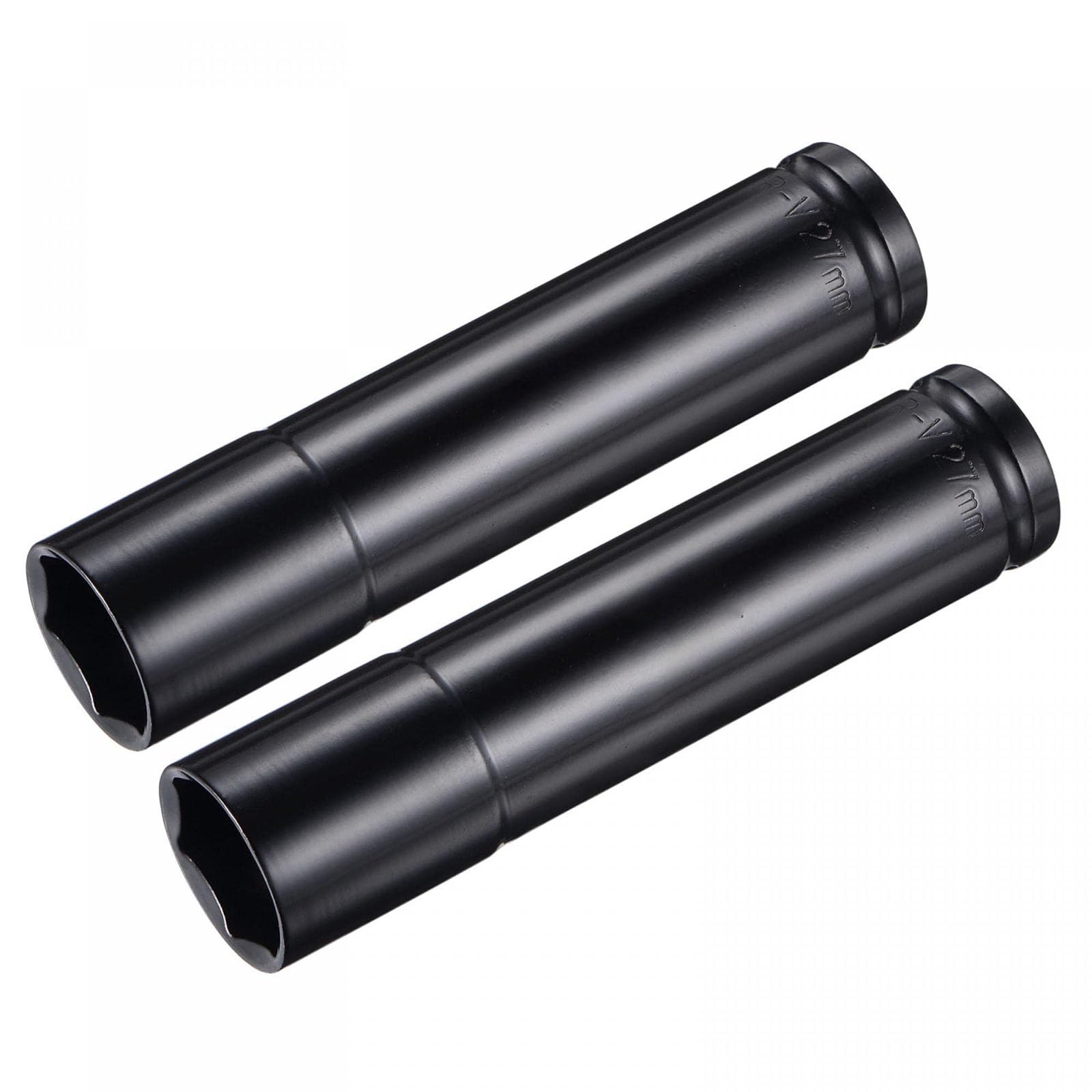 TA-VIGOR 2Pcs Deep Impact Socket, 1/2 Inch Drive by 27mm Deep Impact Socket, Heat-Treated CR-V Steel 27mm Socket, 1/2 Drive with 150mm Length 6-Point Socket for Home Car Repair