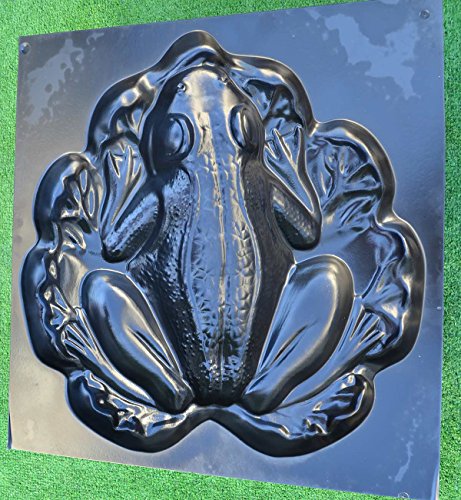 FROG Giant on Leafs MOLD CONCRETE stone garden plastic Mould #A05