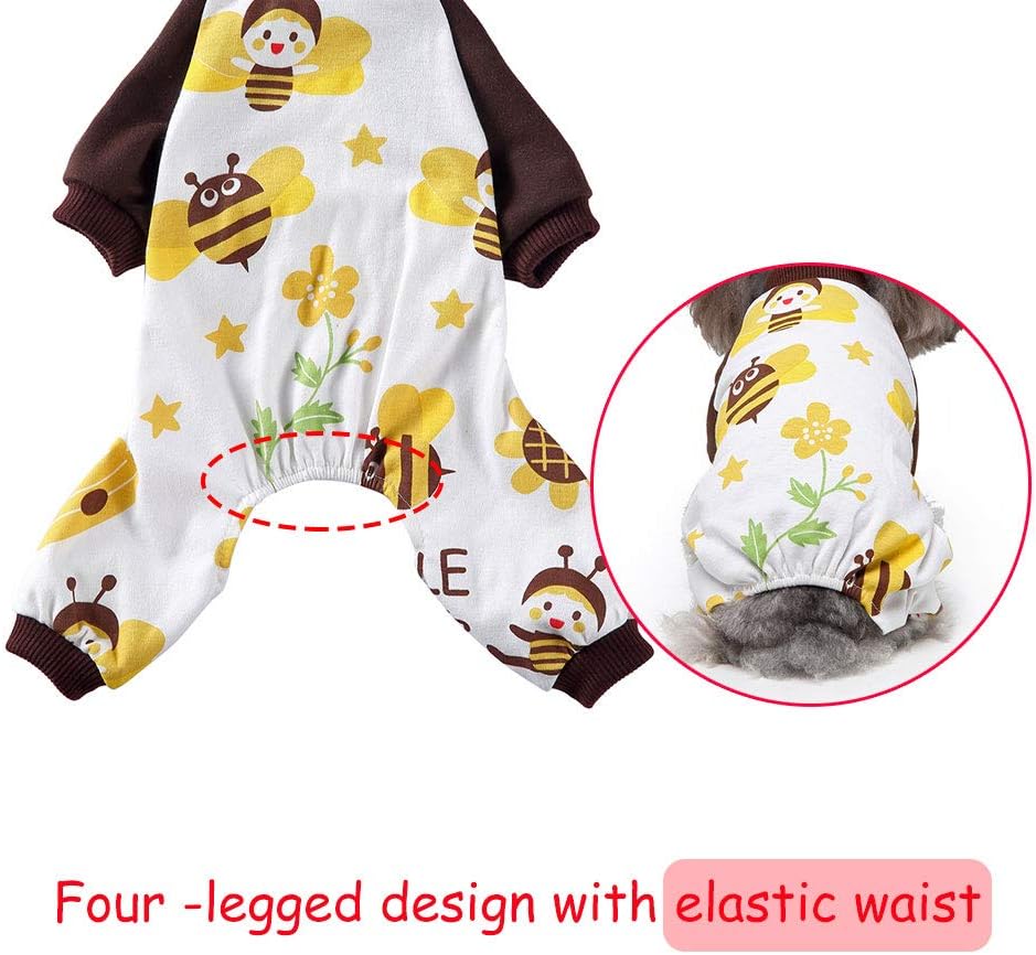 Oncpcare 2 Pack Dog Pajamas, Soft Cotton Dog Nightclothes, Cozy Adorable Shirt Pet Clothes Jumpsuit Pjs Sleepwear for Dogs Puppy Cats - Image 5