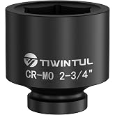 TIWINTUL 2-3/4" Impact Socket 1" Drive, 6 Point Design, CR-MO for Mining | ANSI Certified, Big Jumbo Socket 1 Inch Drive for Pipeline, Industrial Equipment &amp; Heavy-Duty Maintenance