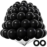KAWKALSH 200pcs Black Balloons 5 Inch, Small Mini Latex Balloons for Party Birthday Baby Shower Anniversary Festival Arch Garland Decoration