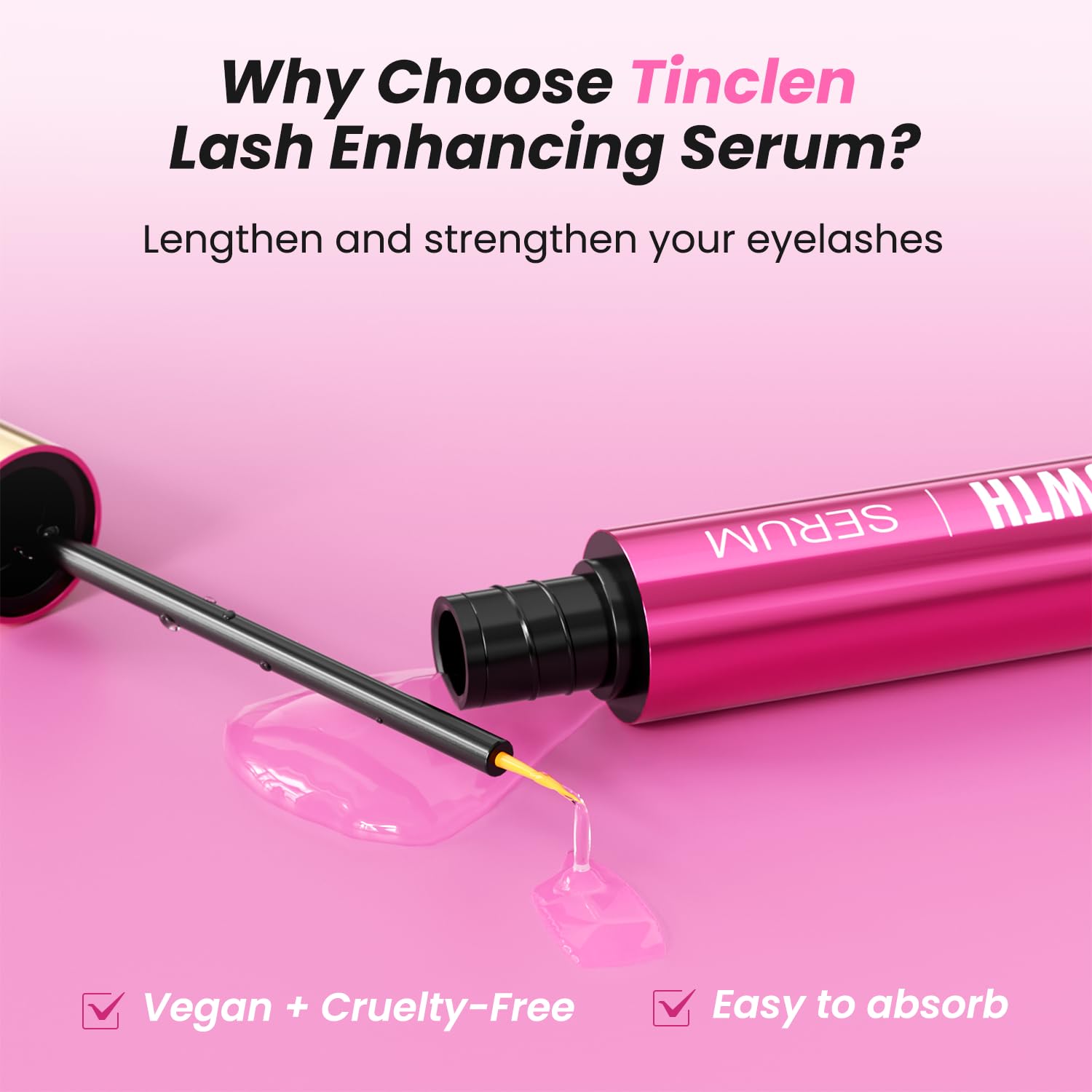 Sobetuar Eyelash Growth Serum Volumizing Lash Serum For Eyelash Growth Longer & Thicker Lash Enhancing serum With Natural Formula Vegan & Gentle (5 mL)