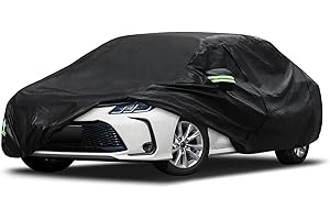 Migaven 6 Layers Car Cover Custom Fit for Toyota Corolla 2000-2023, Honda Civic 1991-2023, Waterproof Full Exterior Cover Sun Rain Hail Protection with Door Zipper & Inner Cotton