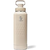Takeya Sport 40 oz Triple-Insulated Stainless Steel Water Bottle, Spout Lid – Leakproof, Sweatproof, BPA-Free, Keeps Drinks Cold 36 Hrs, Hot 14 Hrs – Almond