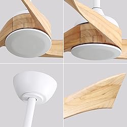Sofucor 52 Inch Ceiling Fan no Light, Solid Wooden