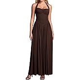 Parthea Halter Neck Corset Maxi Dress Elegant Backless Long Dress for Women Wedding Guest Party Evening Gowns