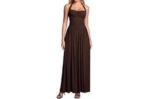 Parthea Halter Neck Corset Maxi Dress Elegant Backless Long Dress for Women Wedding Guest Party Evening Gowns