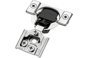 Ravinte 5 Pair 10 Pack 1/2 Inch Overlay Soft Close Hinges Face-Frame Cabinet Hinges for Satin Nickel Hidden Hinges 105-Degree