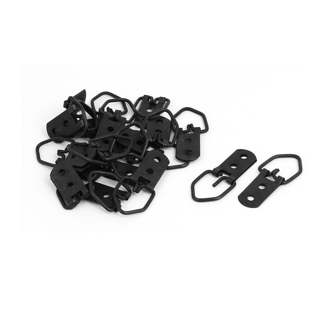 sourcingmap Mirror Picture Frame 37mm x 10mm 2 Hole Triangle D-Ring Hangers Black 20PCS