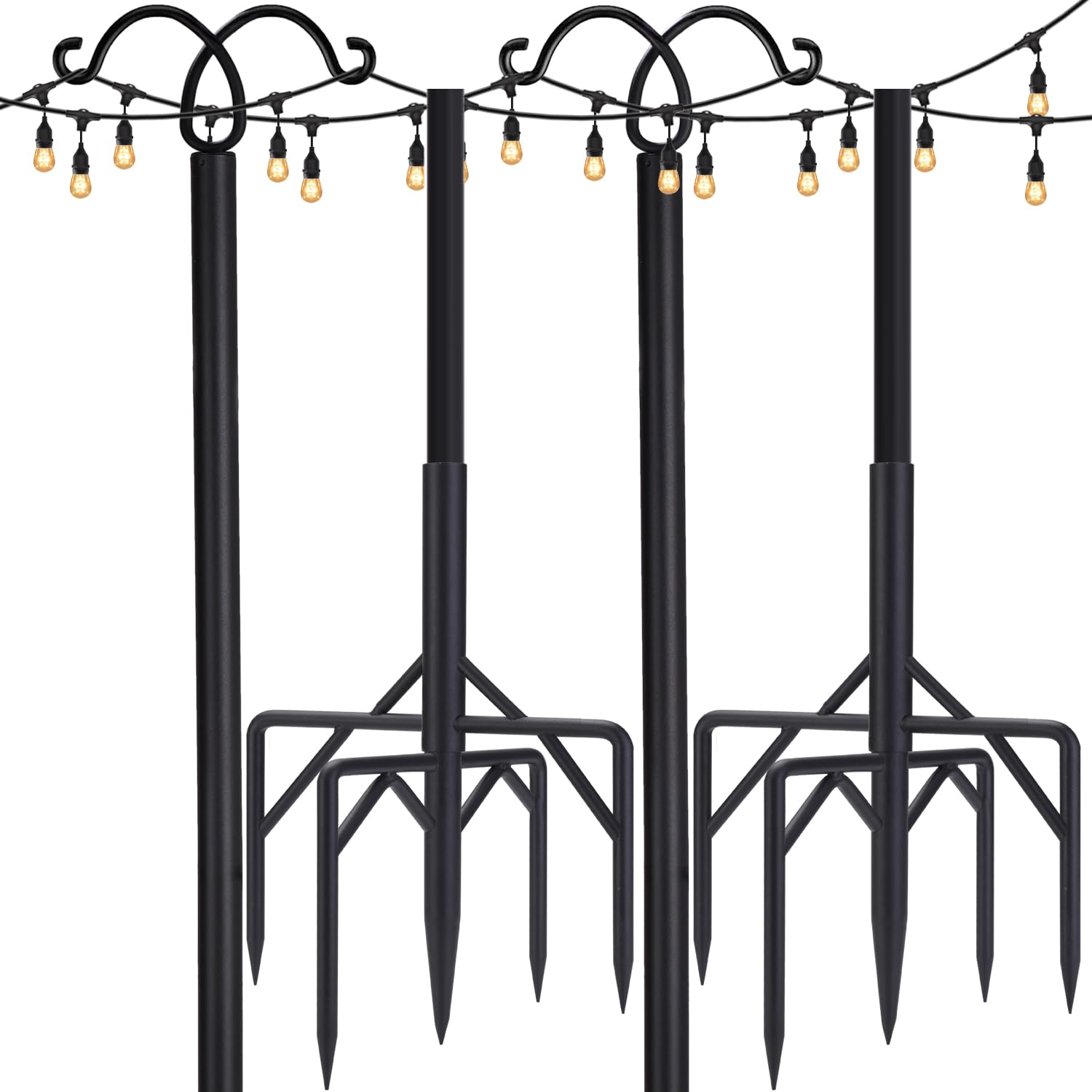 Photo 1 of ***SIMILAR PRODUCT***
Outdoor String Light Pole 2 Pack,110IN Height Adjustable Metal Stand Pole with Hooks for Hanging String Lights,Garden,Backyard,Patio Lighting Stand for Parties,Wedding