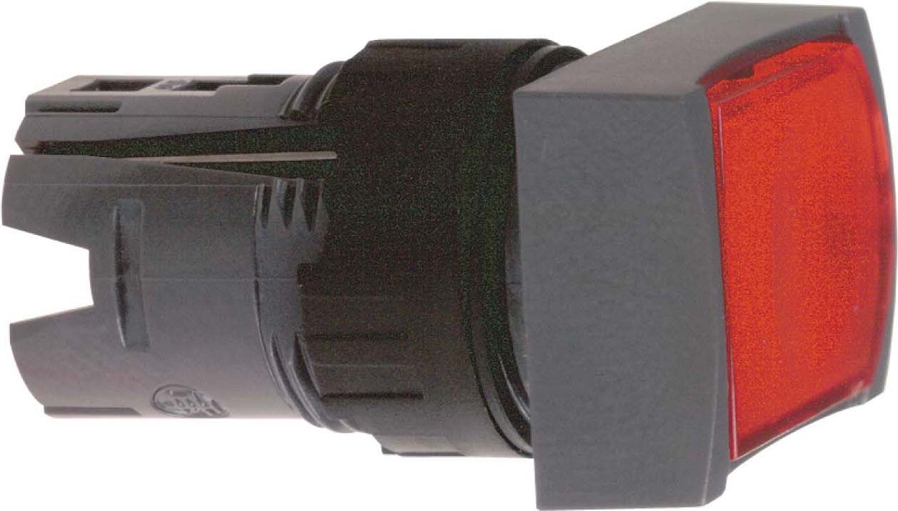 Schneider Electric ZB6DW4 Flush Pushbutton Head, Red Rectang Flush Illuminated Pushbutton Head Ø16 Spring 12.24V