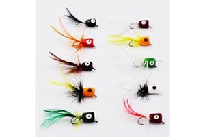 BOUTI1583 Flyafish Bass Popper Dry Fly Fishing Lure Kit Panfish Bait