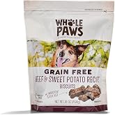 Whole Paws, Grain-Free Dog Biscuit Treats, Beef &amp; Sweet Potato Recipe, 16 Ounce