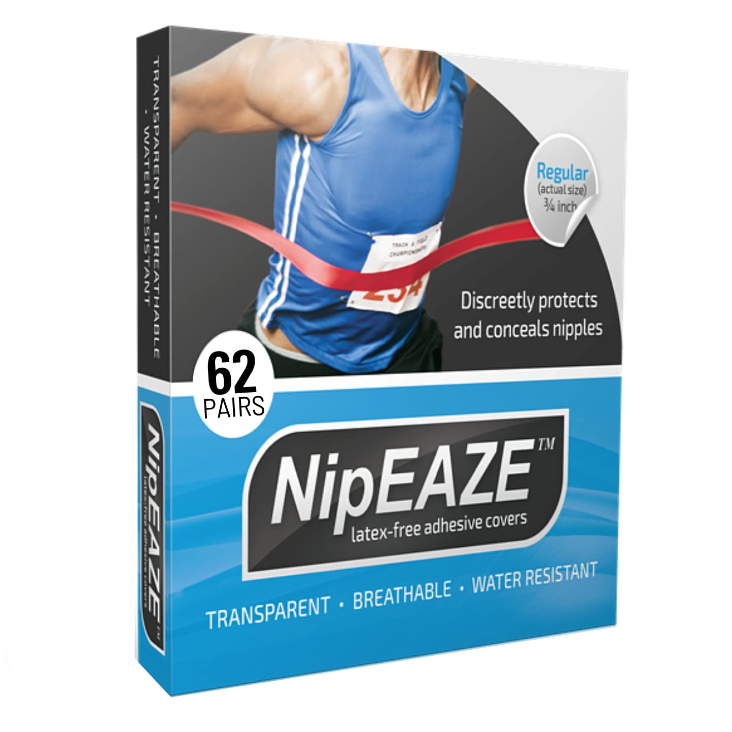 Photo 1 of NipEaze - 4pack Value - The Original Transparent Nip Protector - Nipple Chafing Prevention; 62 pairs