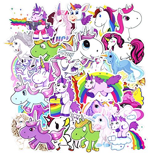 50 Pcs Unicorns Laptop Stickers, Car Bumper Stickers for Motorcycle Luggage Vinyl Graffiti Bomb Decal Skateboards Snowboard Awesome Travel Sticker Pack