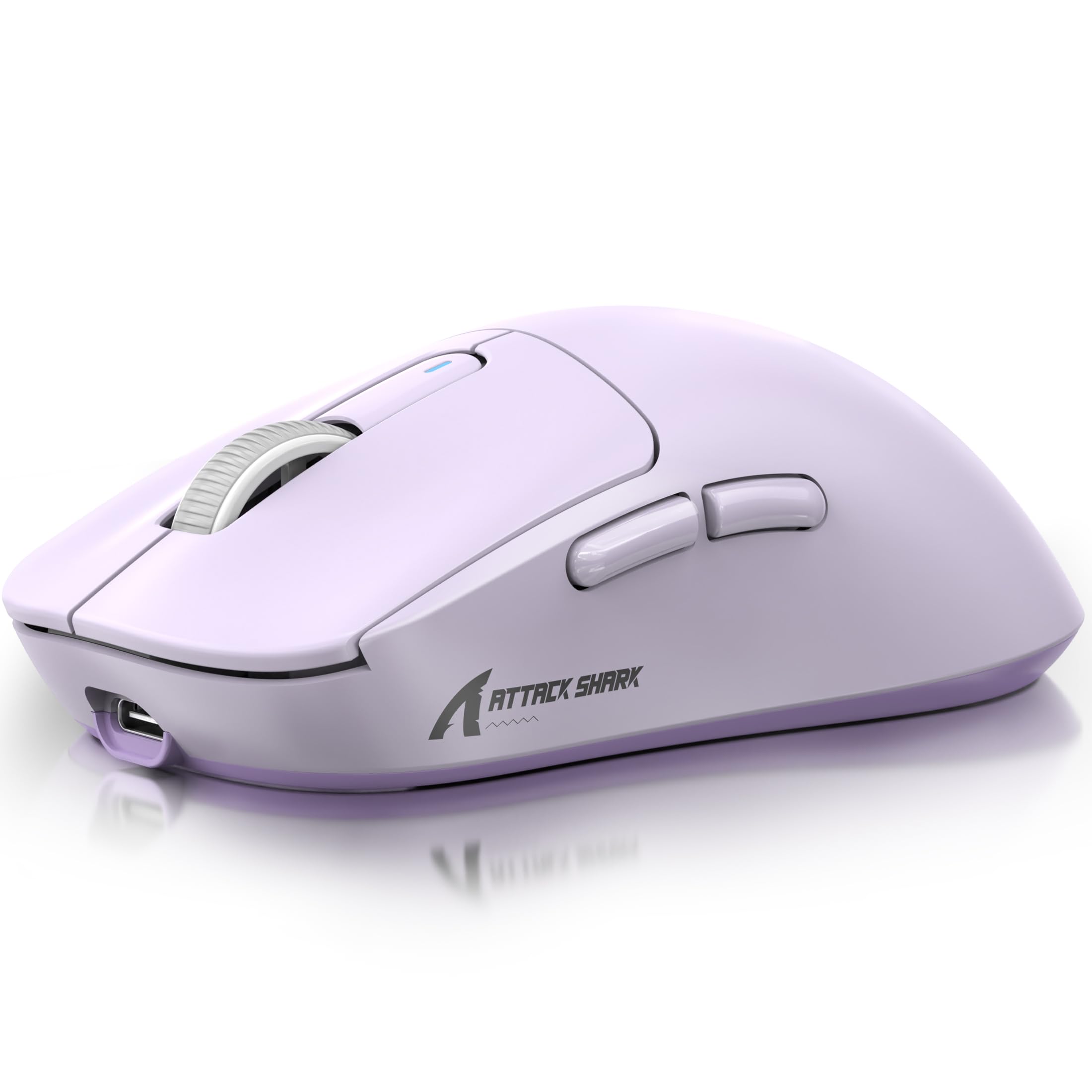 Photo 1 of ATTACK SHARK X3 Wireless Gaming Mouse, 49g Ergonomic Computer Mouse, Triple Modes PAW3395 26K DPI Optical Sensor, 200h Battery Life, Programmable Buttons, Gaming Accessories for PC/Laptop/Mac (Purple)