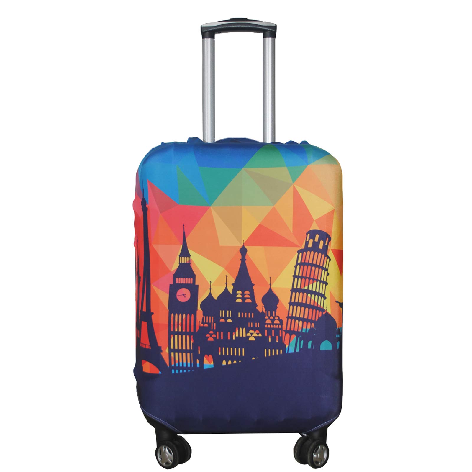 Explore Land Luckiplus Spandex Travel Luggage Cover Trolley Case Protective Cover (Modern City, XL(31-32 inch Luggage))