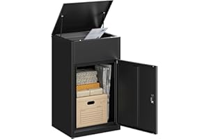 Yizosh Package Delivery Boxes for Outside,Extra Large Mailbox for Parcel with Secure Storage,Anti-Theft Parcel Mailbox with Coded Lock,Steel Package Delivery Box for Outdoor,Curbside,Porch