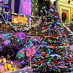 kemooie 2 Packs Solar Christmas Lights, 100 LED