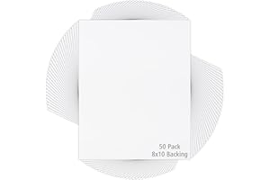 MBC MAT BOARD CENTER Mat Board Center, 50 Pack 8x10 White Backing Matte Boards, 4-ply Thickness, for Arts, Frames, Photos, Prints and More