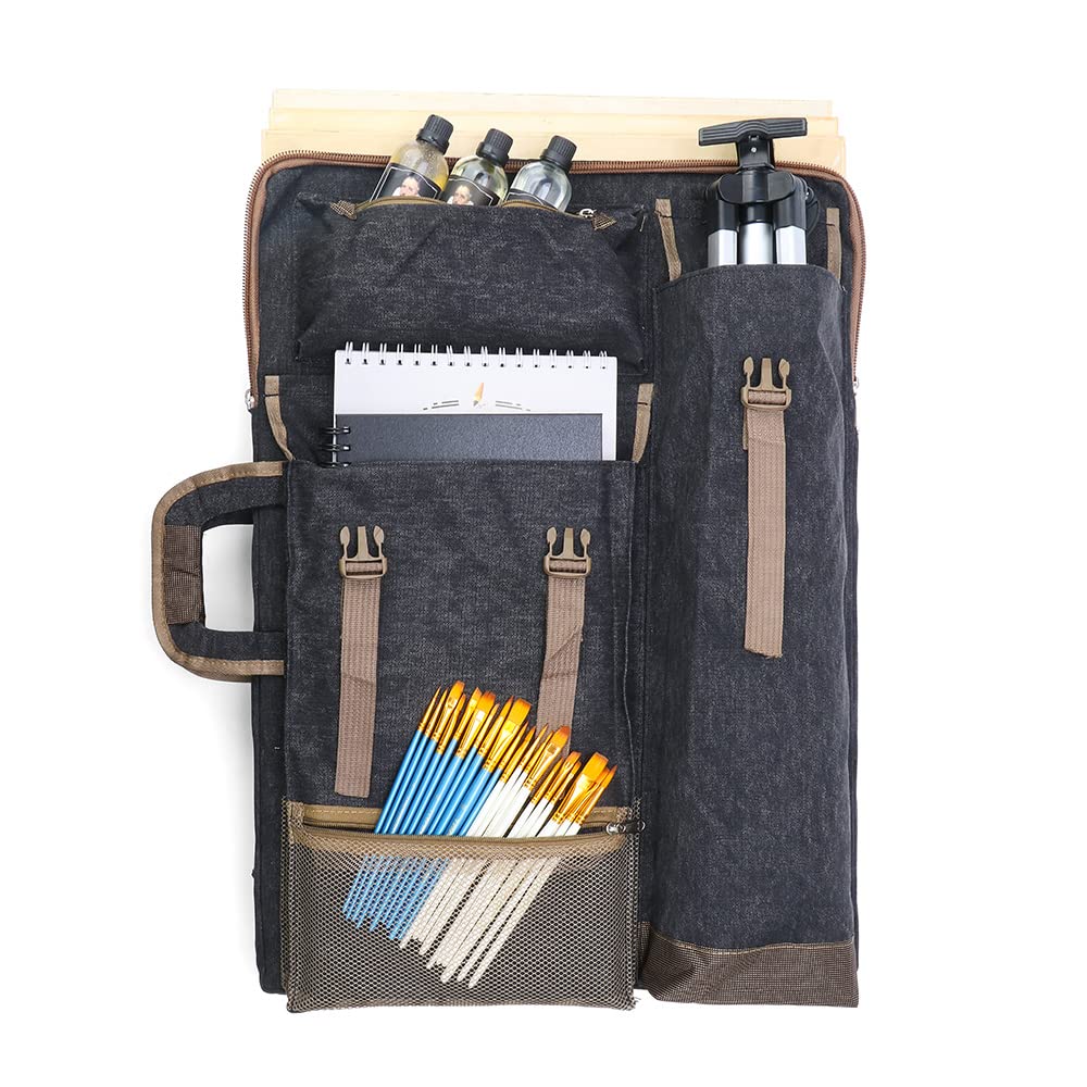 TRANSON Art Portfolio Case Artist Backpack Canvas Bag Large 26” x 19.5”
