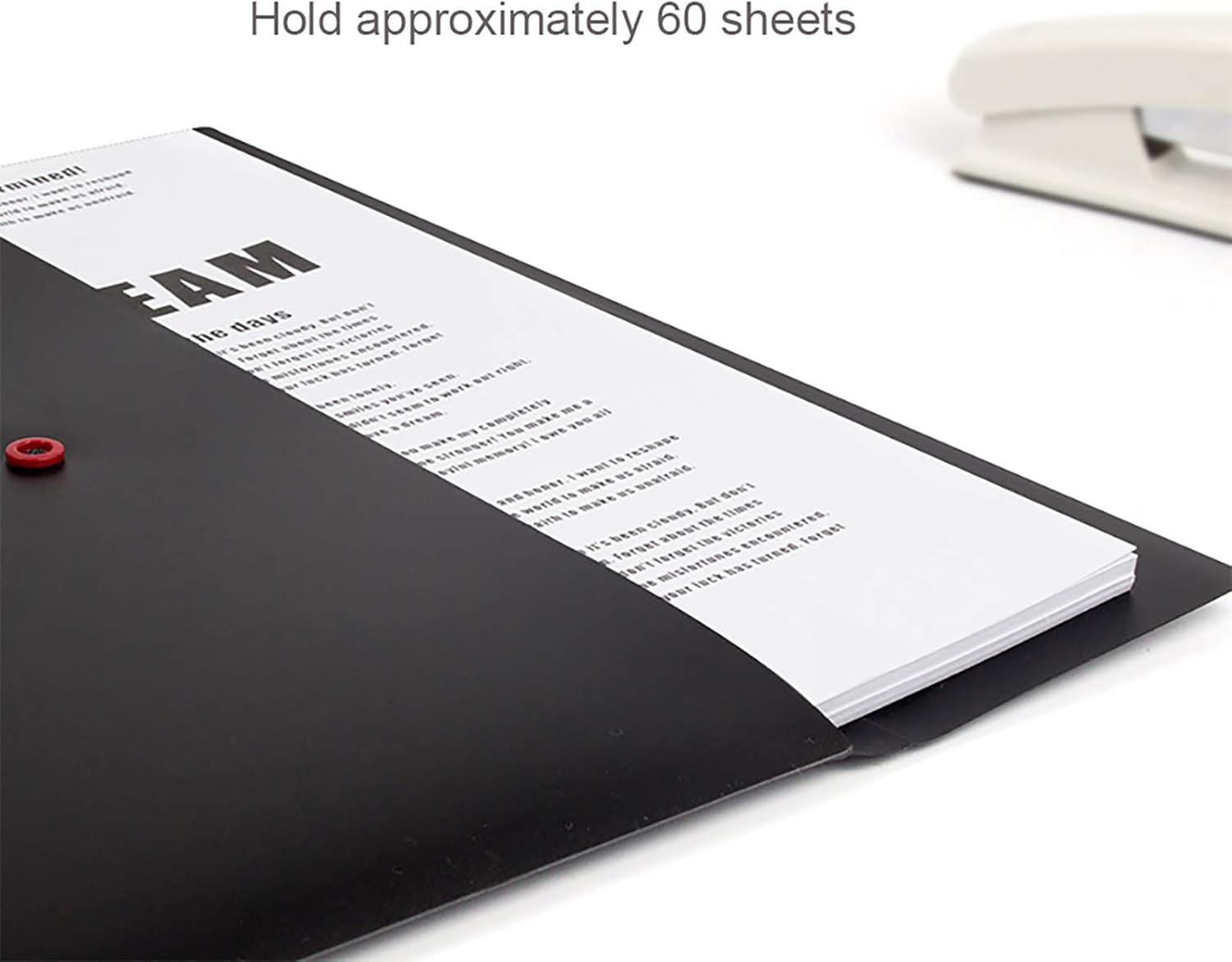VANRA Poly File Folder Pockets File Jacket Plastic Envelope Flat Document Letter Organizer with Snap Button Closure A4 Letter Size (Pack of 5, Black) : Office Products