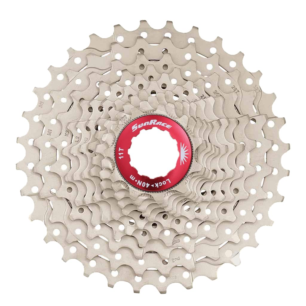 SunRace MX 10-Speed MTB Cassette, Silver, HG-Spline, 11-36T