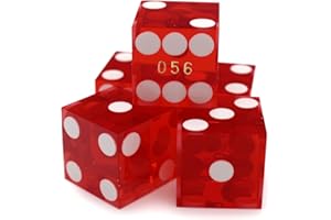 Casino Style Craps Dice Sets - 19mm Professional Grade AAA Serialized Security with Razor Edges - Red - from CGS