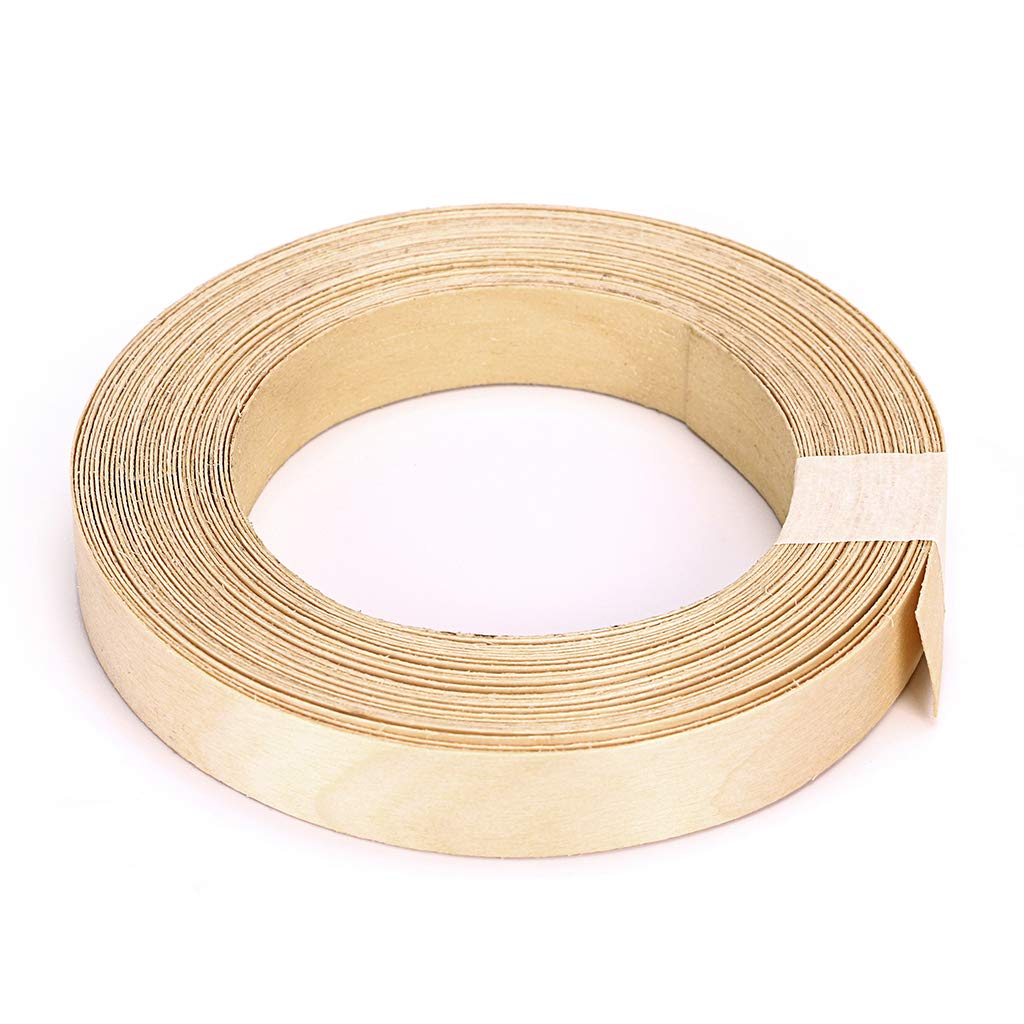 Skelang Maple Wood Veneer, Edging Tape, Iron-on Veneer for Shelf, Wardrobe, Door Frame, Desktop, 19mm×15m