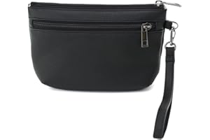 BBORGDC Small Wristlet Wallets for Women, Zip Clutch Bag with Wristlet Pouch, 3-Zipper Original Design