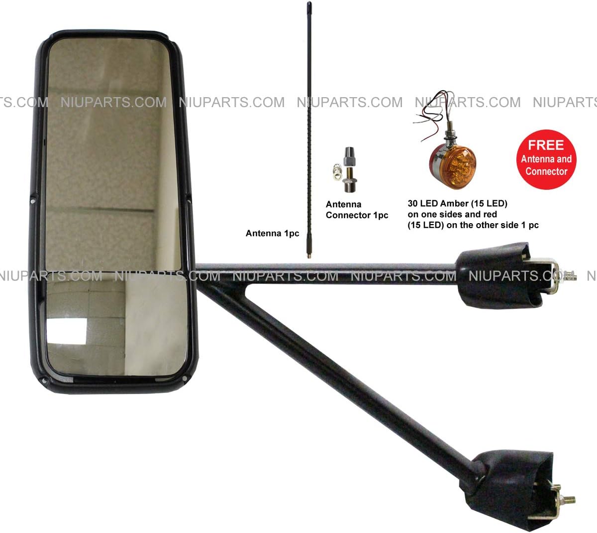 Door Mirror Power Heated Black with Arm Driver Side (Fit