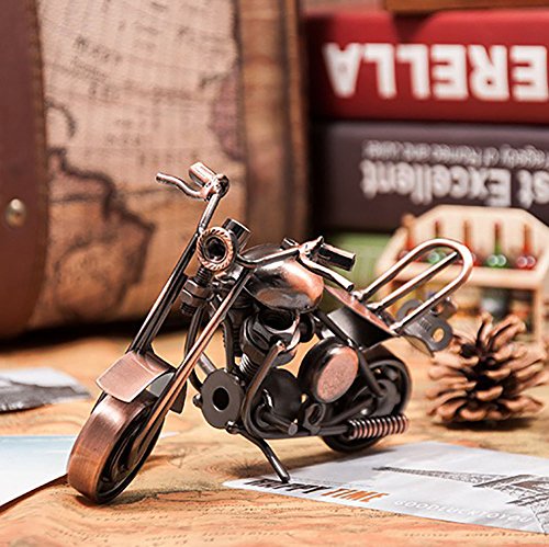 VintageBee Vintage Motorbike Chainwheel Model Handcrafted Collectible Iron Art Sculpture for Motorcycle Lovers, Bronze Tone Metal modern ornaments birthday present for boyfriend Photography Props