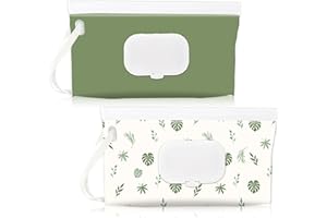 FEBSNOW 2 Pack Baby Wipes Dispenser Holder, Portable Refillable Baby Wet Wipes Pouch Container Reusable Travel Case for Outdo