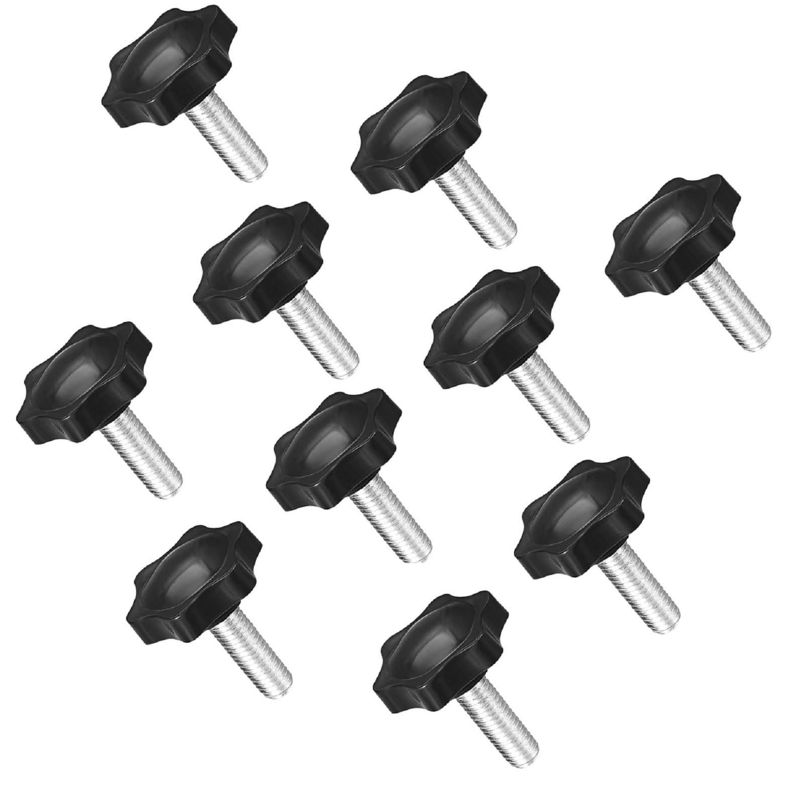 MACHSWON Clamping Screw Knob for Lathes Mechanical Industrial Equipment Instruments Plum Hex Shaped Cabinet Hardware Handgrips Clamping Knob Handle M8 x 20mm 10pcs — image 1