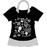 Kawaii Cutecore Harajuku Y2k 2000s Tops Summer Preppy Aesthetic Alt Goth Emo Short Sleeve Graphic Tees