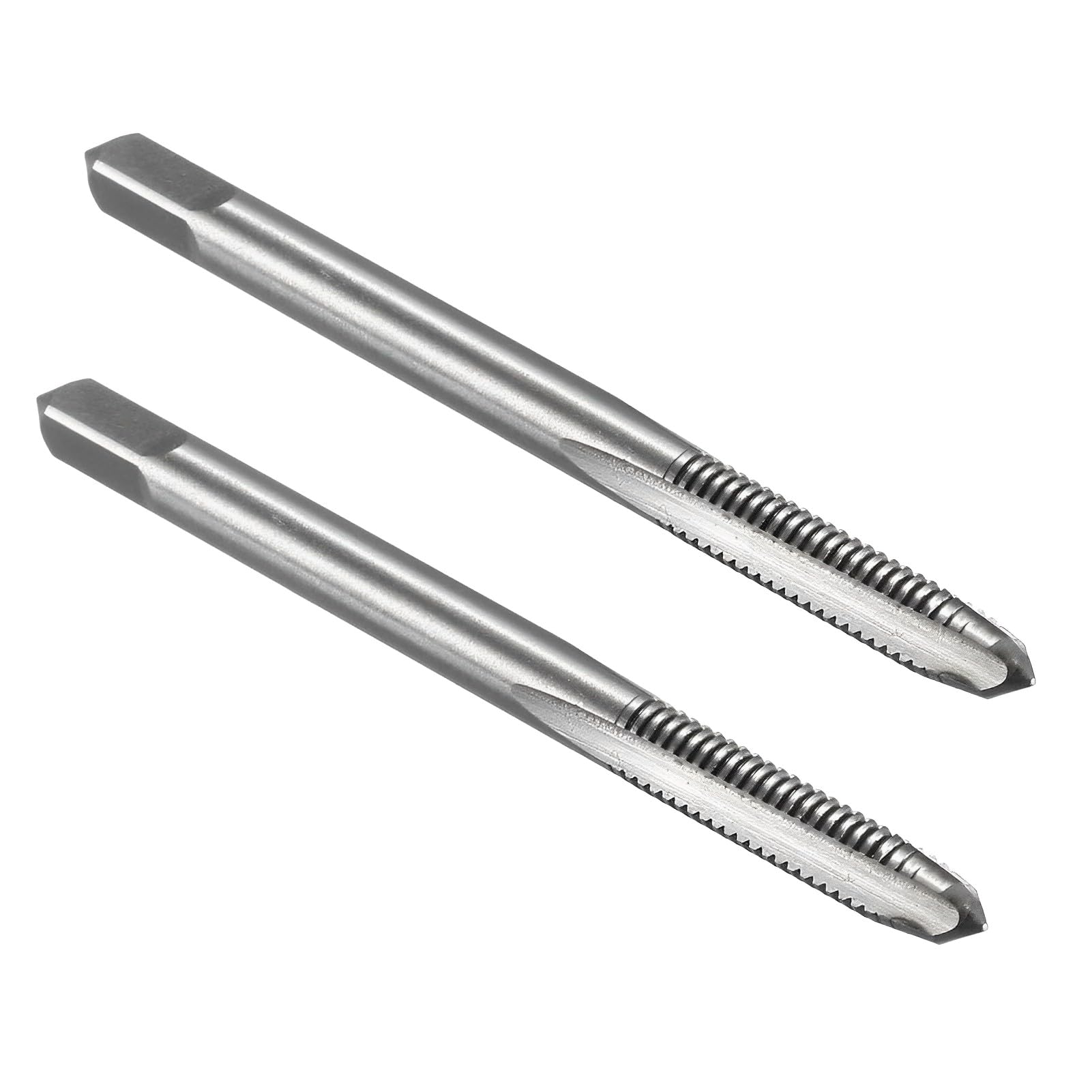 Boxonly Metric Machine Tap for Make New Threads or Re-Thread Damaged or Jammed Threads H2 High-Speed Steel 3 Straight Flutes Thread Tapping DIY Tool M4 x 0.7mm 2Pcs