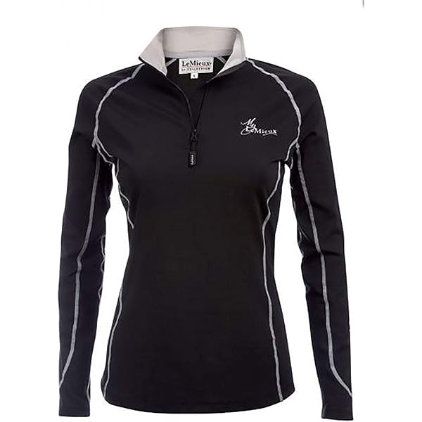 LeMieux T-shirt classique pour femme - Tissu jersey super doux évacuant la transpiration - Haut d'équitation, Bleu alpin, 34