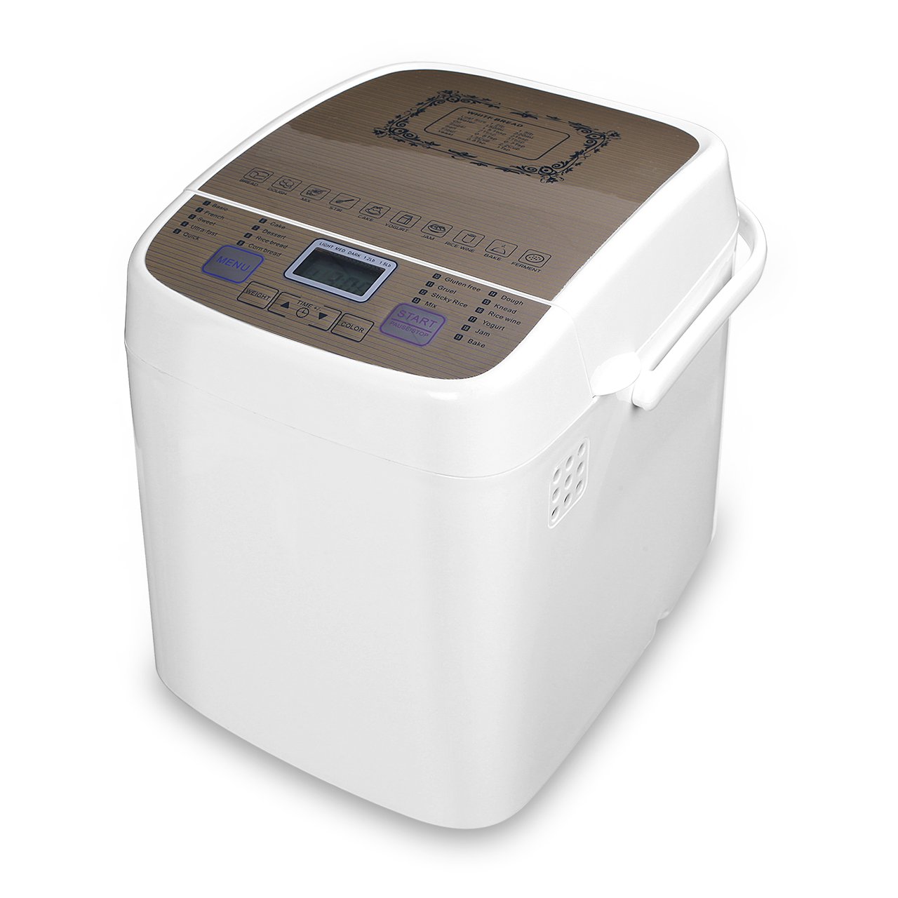 COSVII Programmable Bread Machine with Removable Non-stick Pan- 1.5-Pound Loaf, All Kinds of Breads, 15-Hour Delay Time, Gluten-free Setting, 2 Loaf Sizes, 3 Crust Colors, Automatic keep warm 1 hour