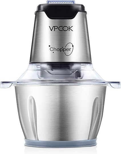 Amazon フードプロセッサー Vpcok みじん切り器 電動 ミキサー 4枚ブレード 600w 2つモード 大容量 1 2l 1 4人に適用 ミンチ きざむ おろす 離乳食 スムージー 氷 砕ける Vpcok フードプロセッサー