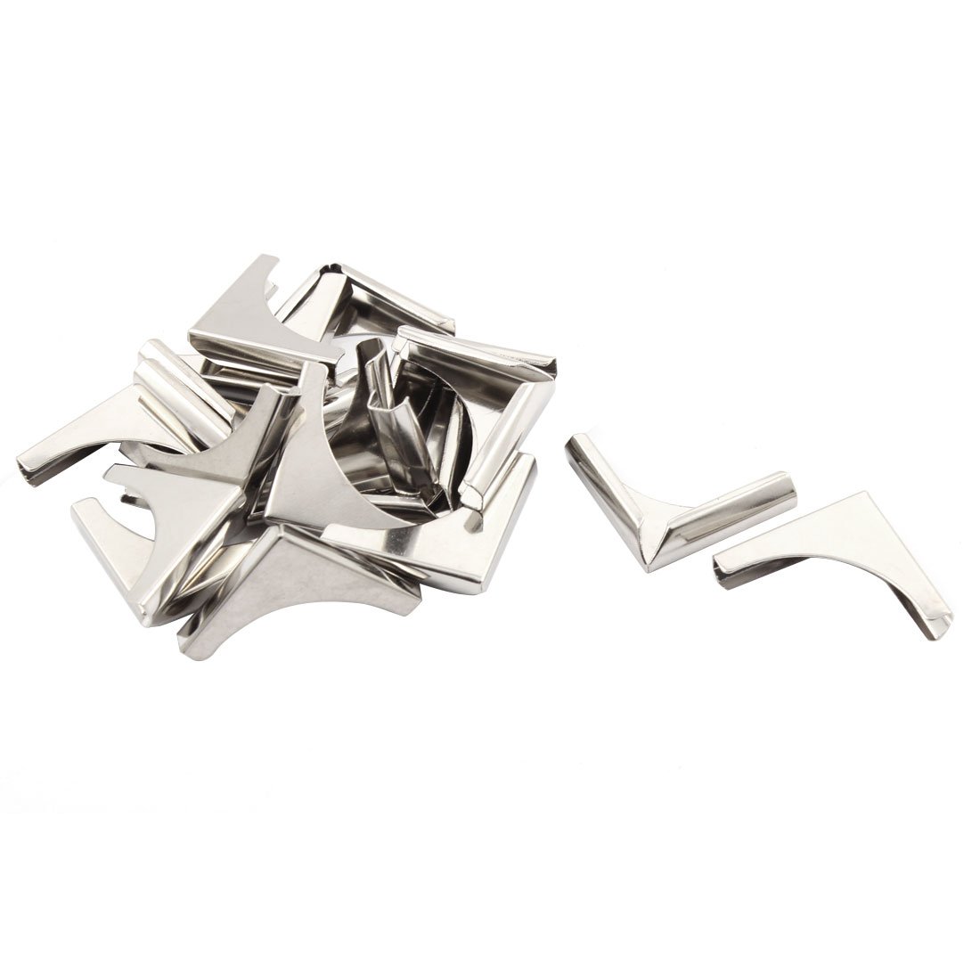 sourcingmap Metal Home Triangular Shaped Album Book Menu Corner Protector 20pcs Silver Tone