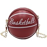 Amamcy Little Girls Basketball Letter Crossbody Purse Basketball Shape Purse Mini Round Ball Crossbody Purses Shoulder Bag