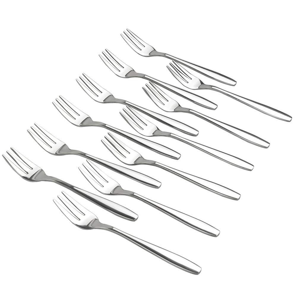 Gitany 12 Pieces Small Dessert Forks Cake Forks Set, Stainless Steel
