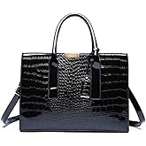 GJGJTER Top-handle Handbags Purse Women Crocodile Pattern Satchel Pu Leather Shoulder Bag Tote