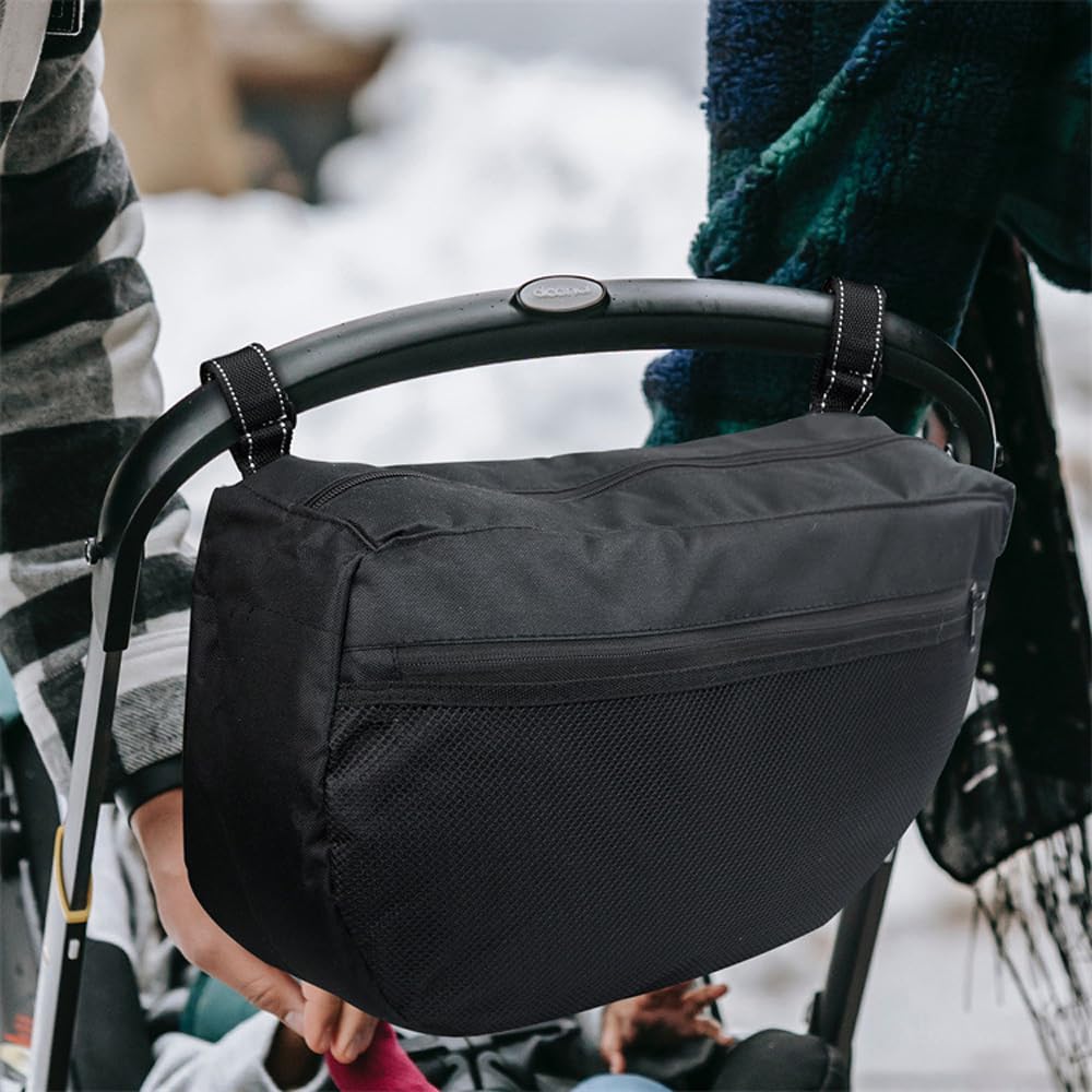 Insulated Stroller Organizer, Side Sling Stroller Saddle Bag, Black - Latest Version More Durable