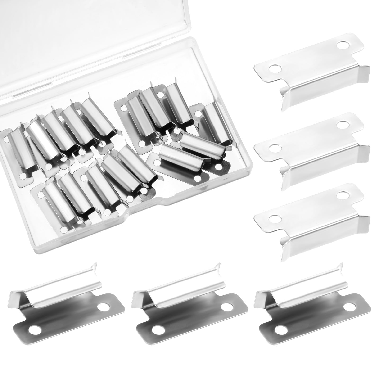 Photo 1 of 16Pcs 3D Printer Bed Clips Clamp, 7mm Stainless Steel Glass Bed Clips for Fixing Glass Plate and Heated Bed Compatible with Ender 3, 3 V2, 3S, CR-20 Pro, CR-10S Pro and Other Creality Printer, Silver